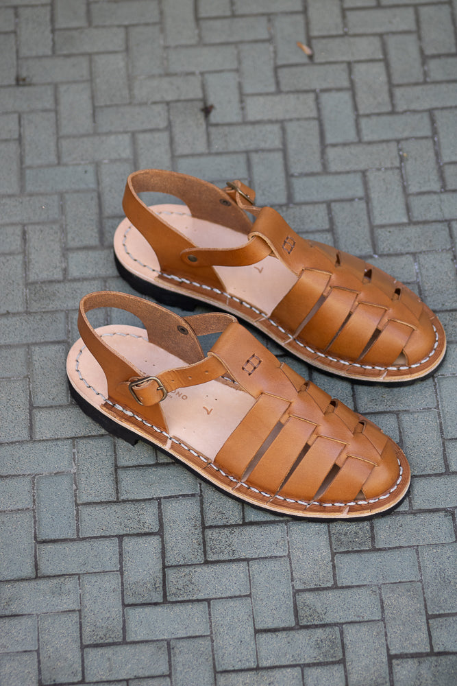 Steve Mono Sandal in Tobacco