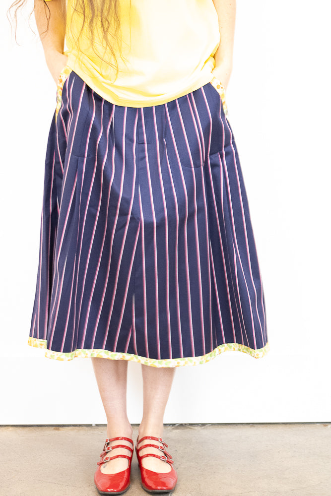 Dudley Coppice Skirt in Oxford Stripe