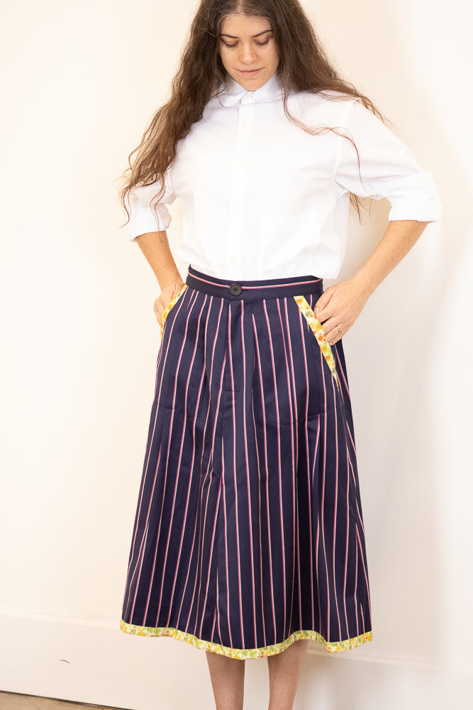 Dudley Coppice Skirt in Oxford Stripe