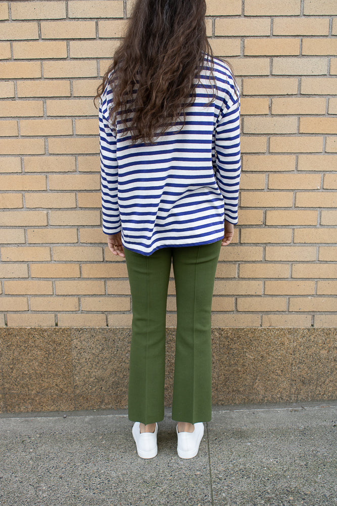 High Sport Tonal Stripe Kick Pant in Avocado