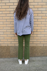 High Sport Tonal Stripe Kick Pant in Avocado