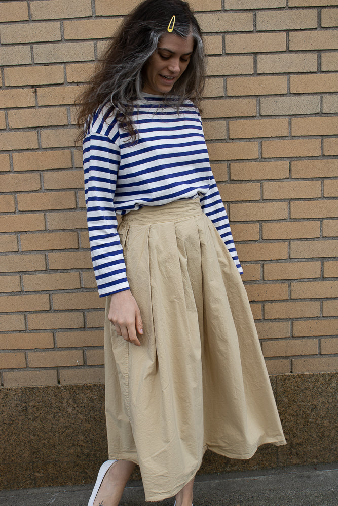 Véritécoeur Tuck Skirt in Beige