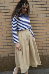 Véritécoeur Tuck Skirt in Beige