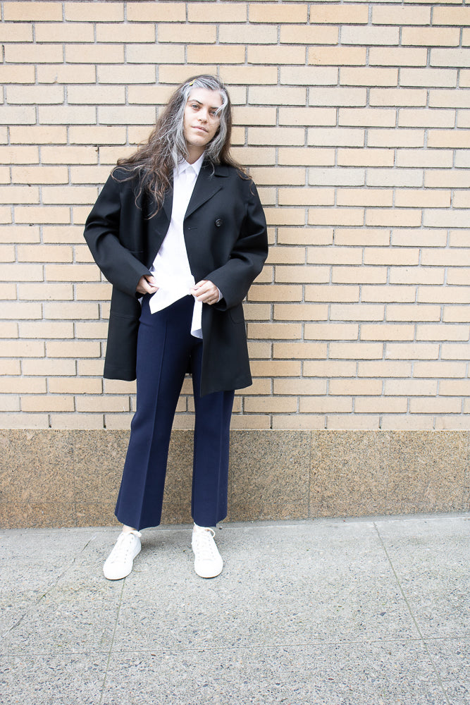 High Sport Tonal Stripe Kick Pant in Dark Navy