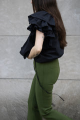 High Sport Tonal Stripe Kick Pant in Avocado