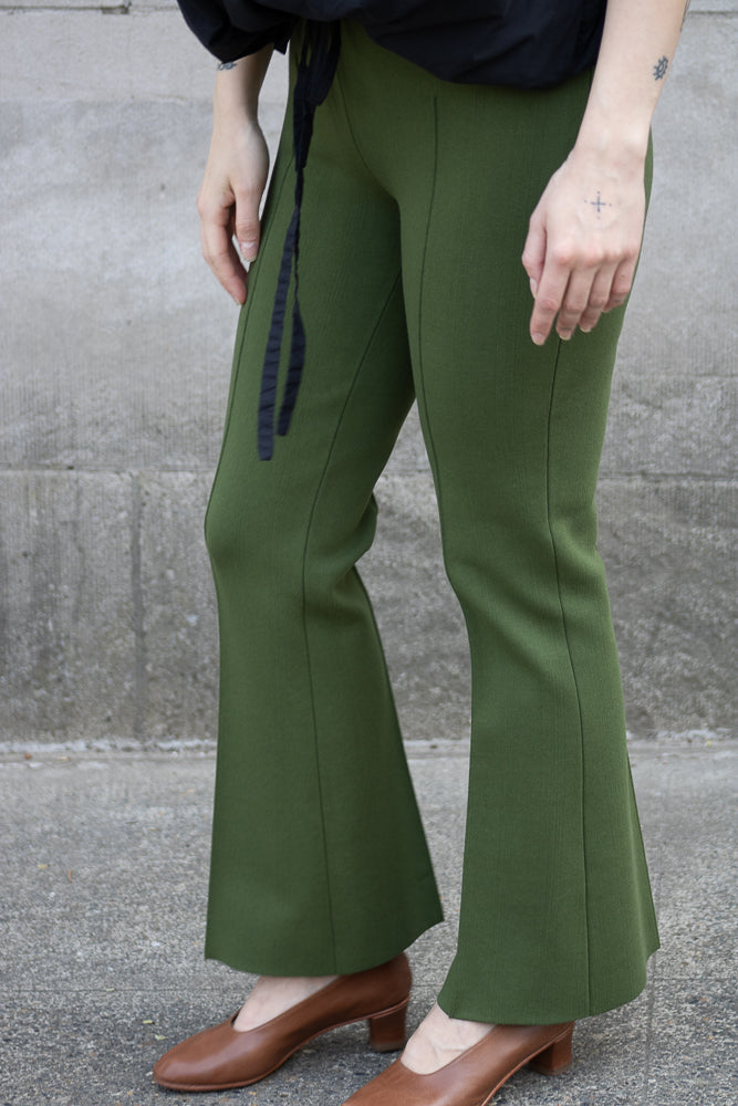 High Sport Tonal Stripe Kick Pant in Avocado