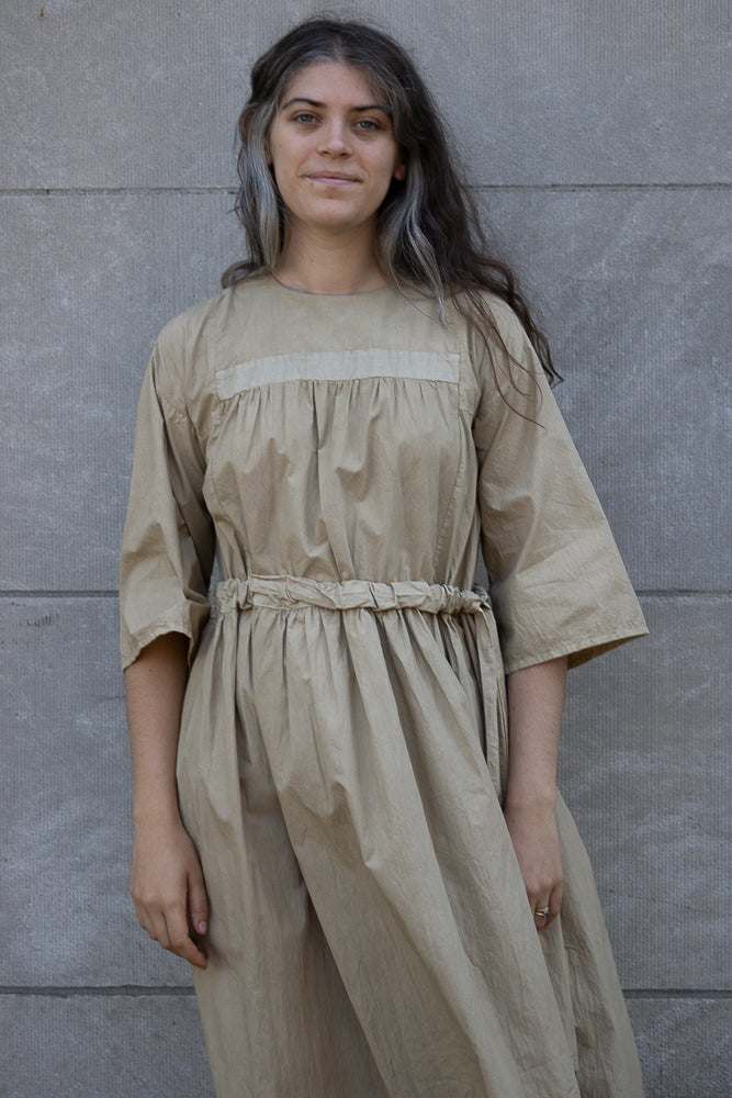 Cosmic Wonder Farmer Dress in Light Mud