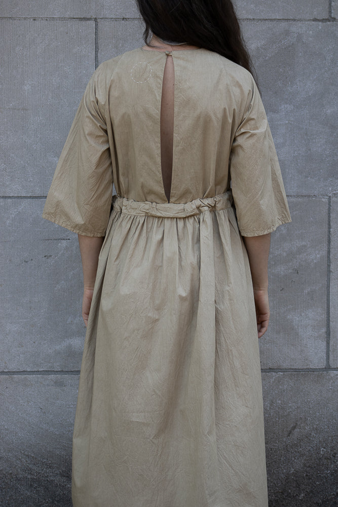 Cosmic Wonder Farmer Dress in Light Mud