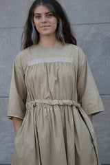 Cosmic Wonder Farmer Dress in Light Mud