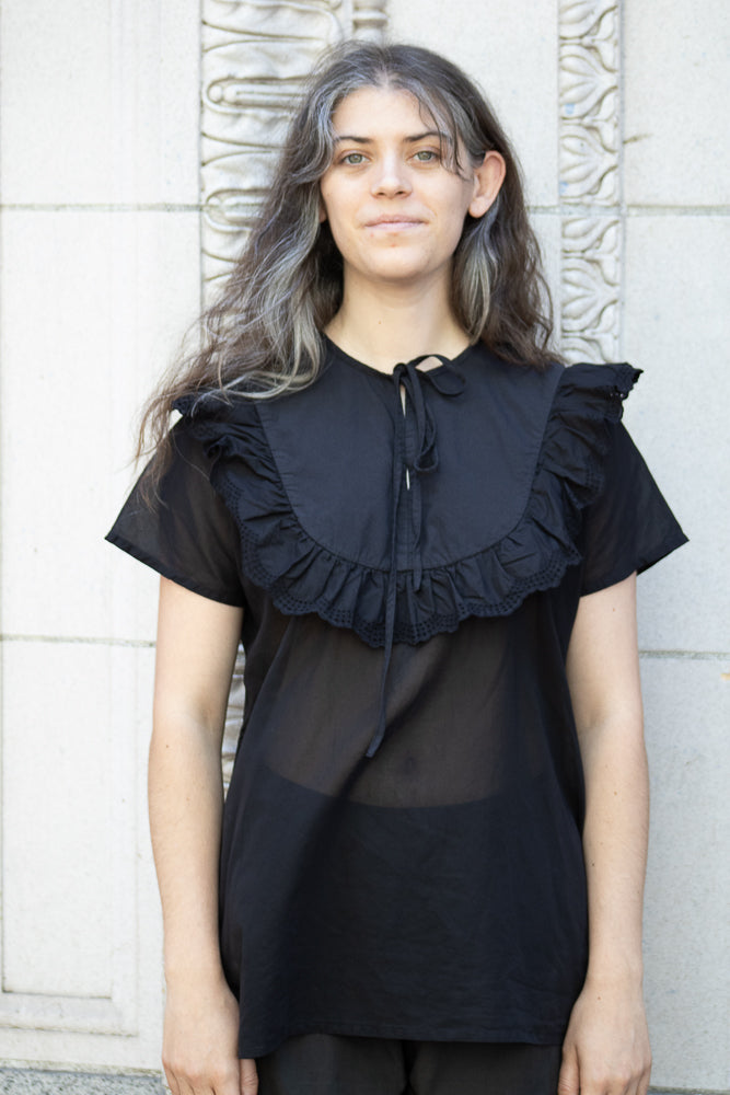Cosmic Wonder Frill Shirt in Black