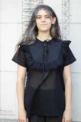 Cosmic Wonder Frill Shirt in Black