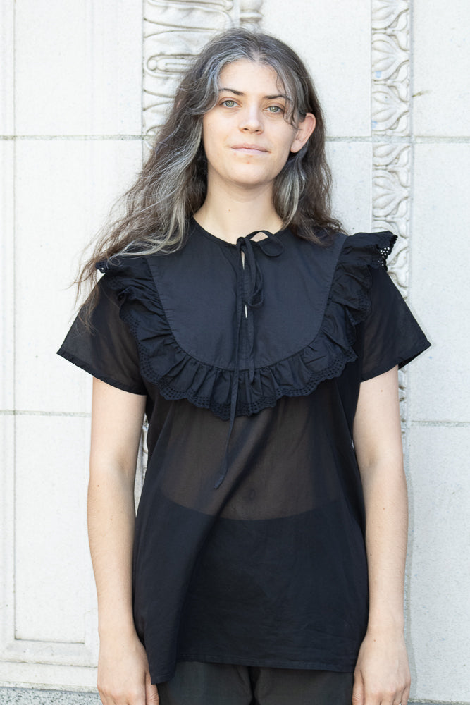Cosmic Wonder Frill Shirt in Black