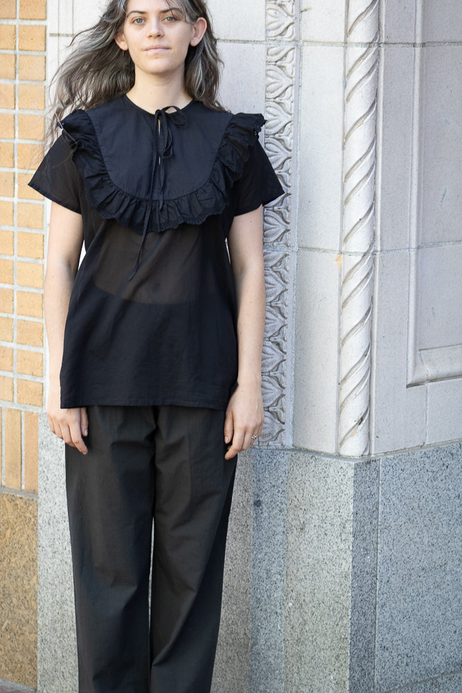 Cosmic Wonder Frill Shirt in Black