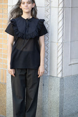 Cosmic Wonder Frill Shirt in Black