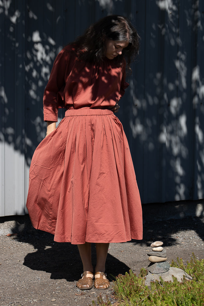 Casey Casey BB Pleat Skirt in Brick