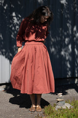 Casey Casey BB Pleat Skirt in Brick