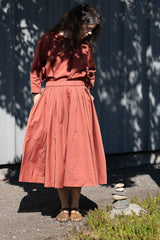 Casey Casey BB Pleat Skirt in Brick
