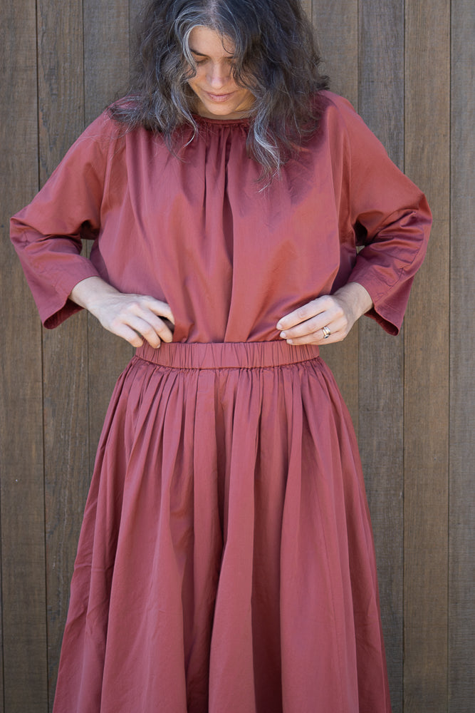 Casey Casey BB Pleat Skirt in Brick