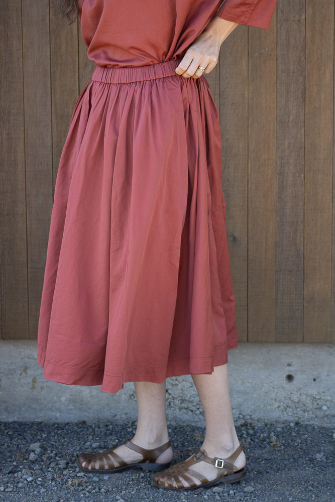 Casey Casey BB Pleat Skirt in Brick