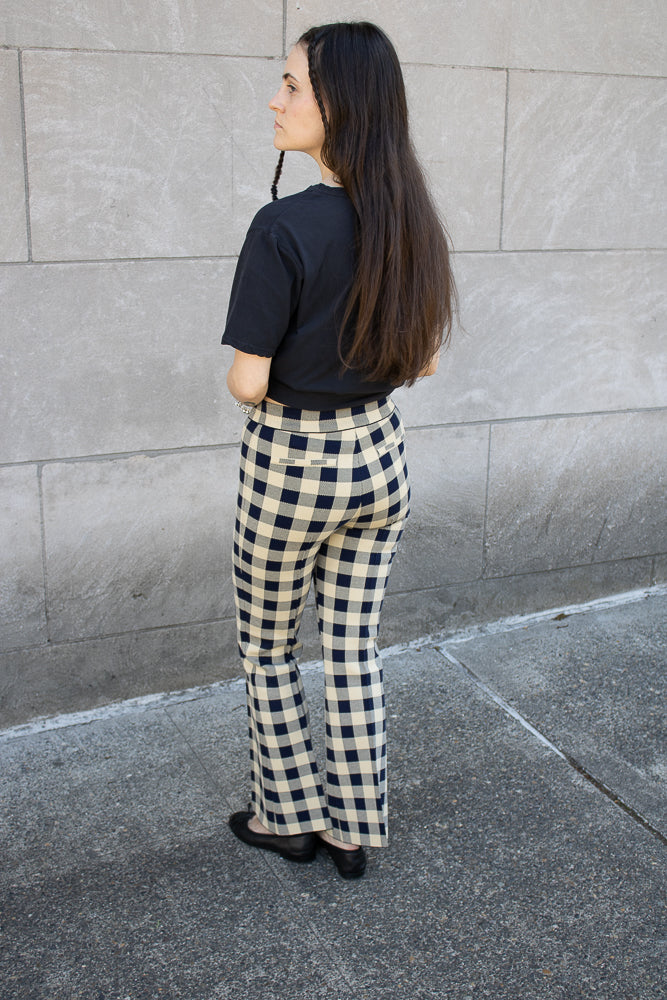 High Sport Kick Pant in Navy Gingham