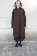 Casey Casey Big Blobby Coat in Brown Pin Check