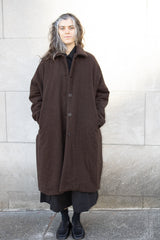Casey Casey Big Blobby Coat in Brown Pin Check