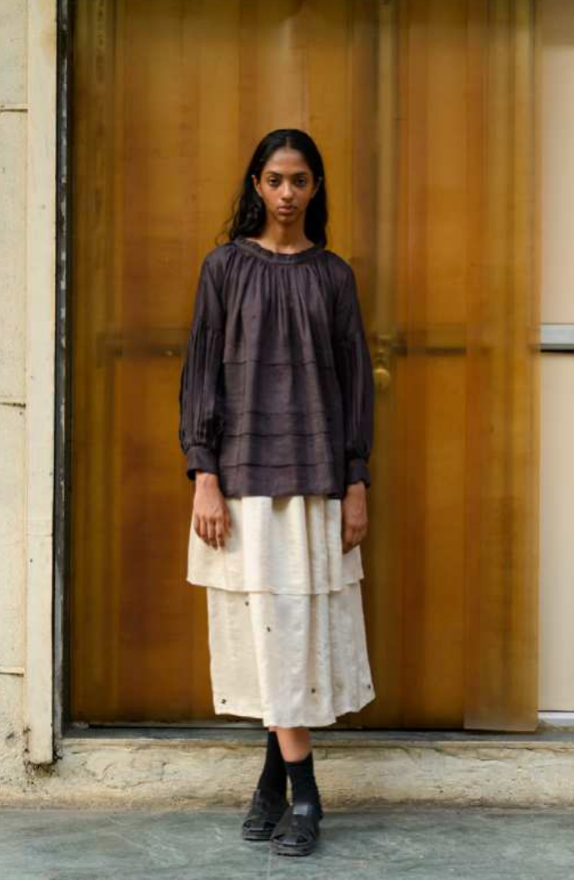 Runaway Bicycle Astrid Blouse in Midnight Wine