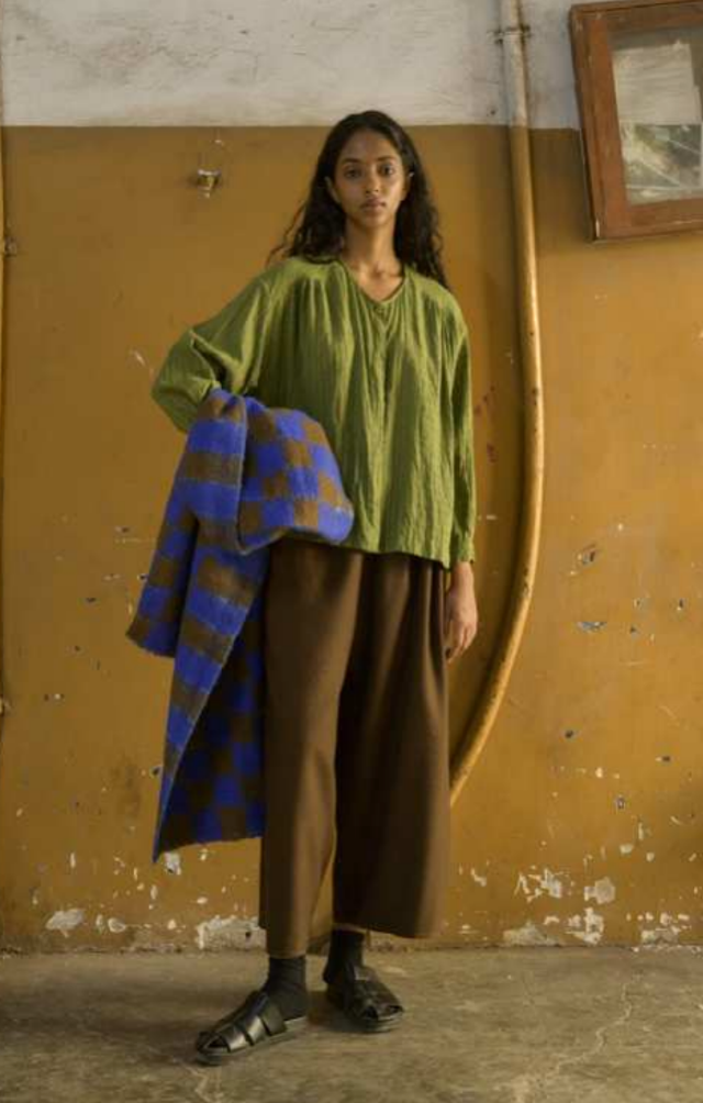 Runaway Bicycle Brown Checks Scarf