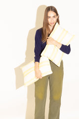 Tensira Pillow 12 x 20" in Yellow Stripe