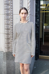 Sultan Wash Mariniere Dress Ecru/Black