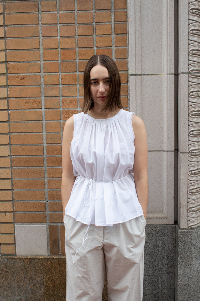 Manuelle Guibal Gathered Tank in White