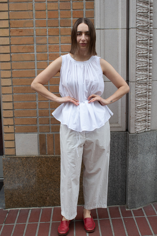 Manuelle Guibal Gathered Tank in White